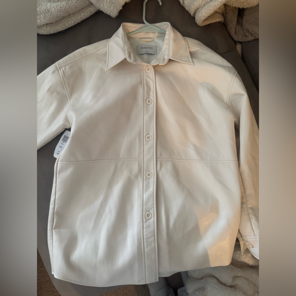Aritzia Leather Shirt Jacket